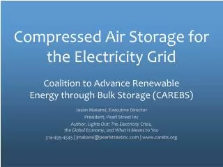 Compressed Air Storage for the Electricity Grid