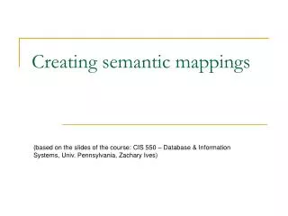 Creating semantic mappings