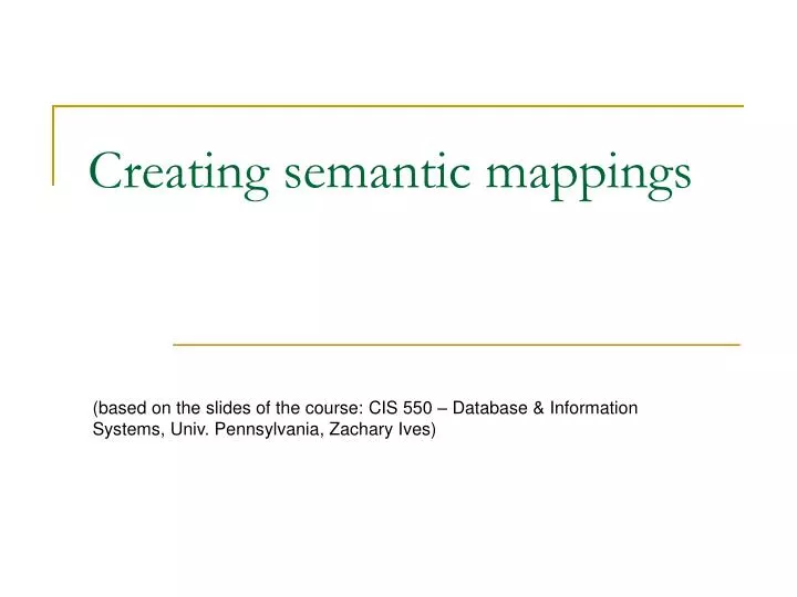 creating semantic mappings