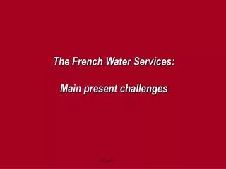The French Water Services: Main present challenges