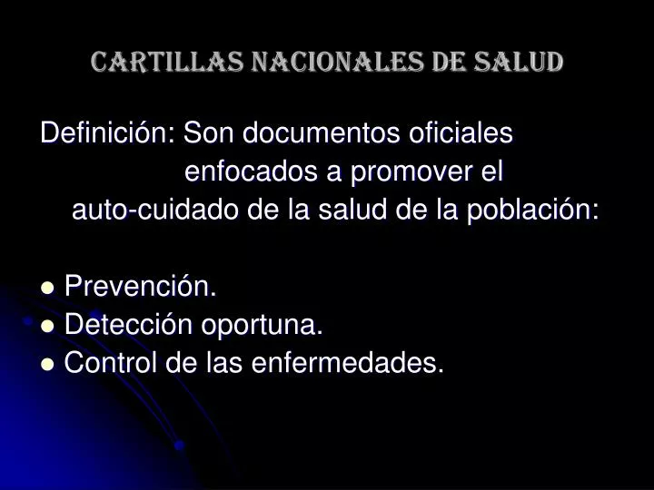 cartillas nacionales de salud