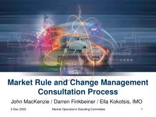 Market Rule and Change Management Consultation Process