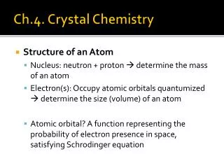 Ch.4. Crystal Chemistry