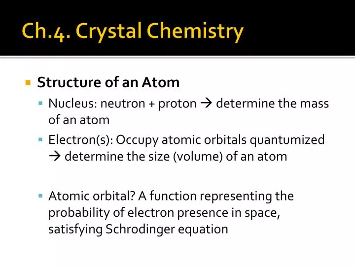 ch 4 crystal chemistry