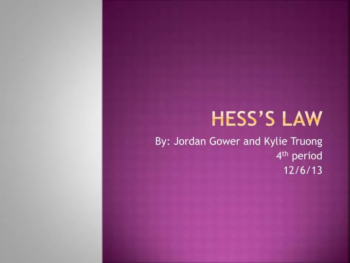 hess s law