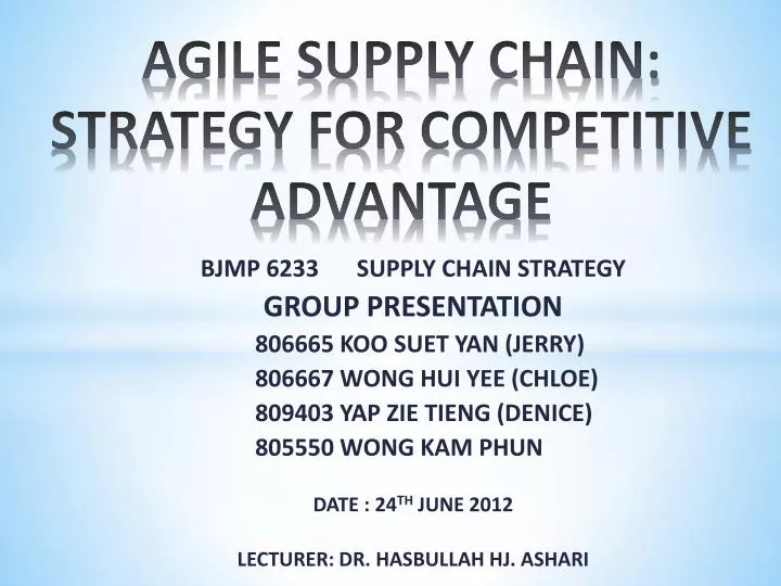 agile supply chain strategy for competitive advantage