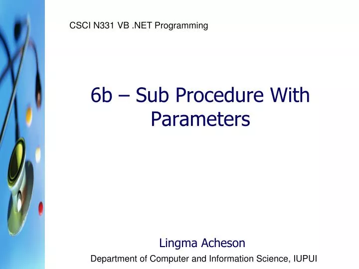 6b sub procedure with parameters