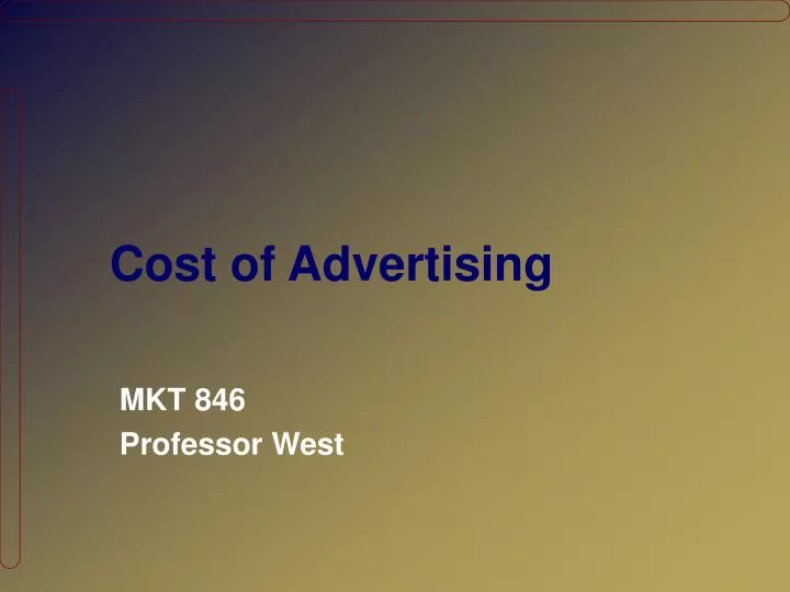 cost of advertising