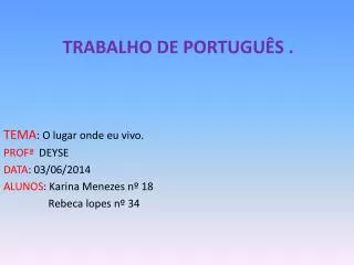 trabalho de portugu s