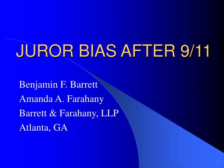 juror bias after 9 11