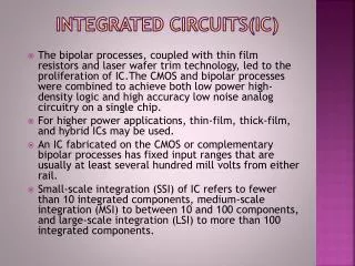 Integrated circuits(IC)