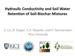 Hydraulic Conductivity and Soil Water Retention of Soil-Biochar Mixtures