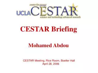CESTAR Briefing Mohamed Abdou