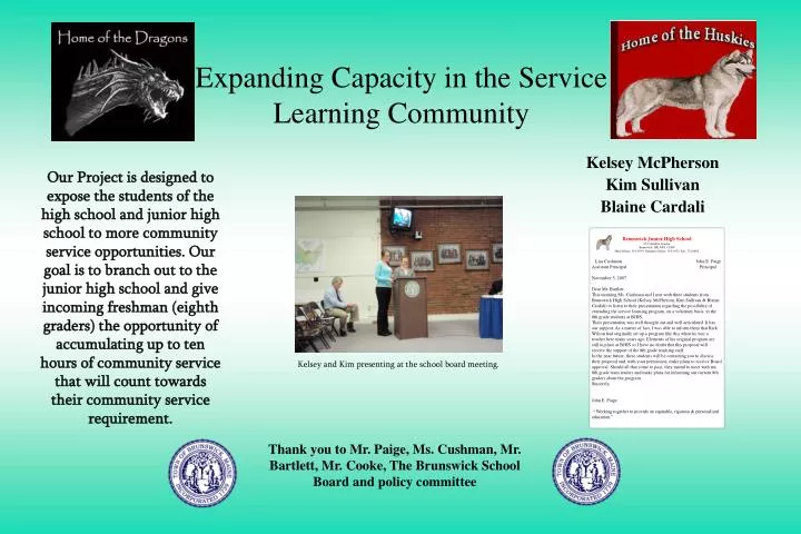 expanding capacity in the service learning community