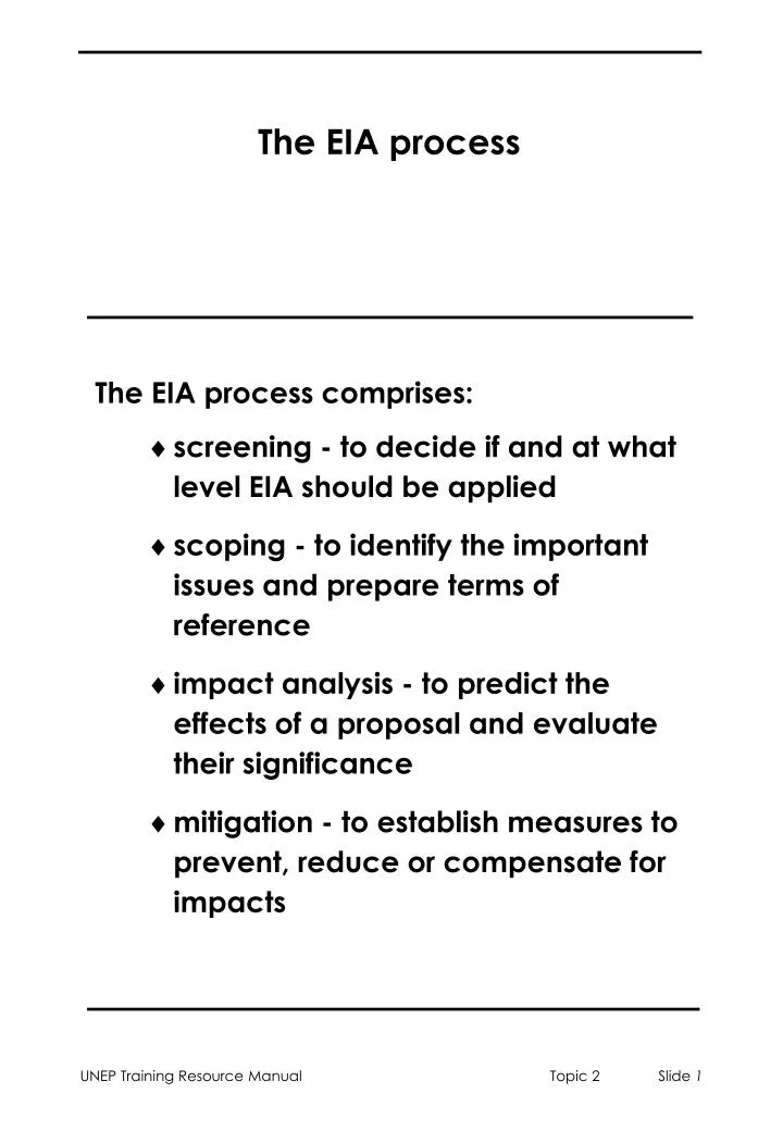 the eia process