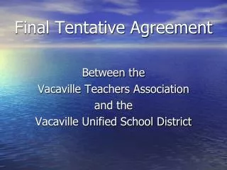 Final Tentative Agreement