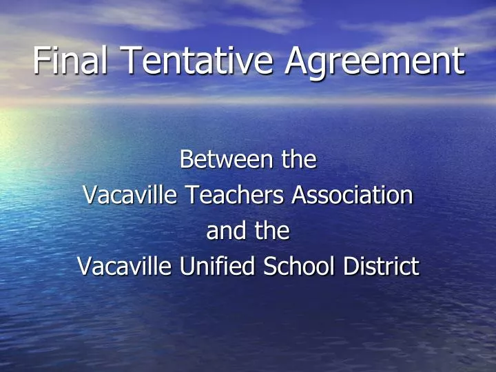 final tentative agreement