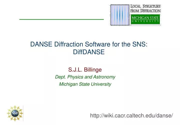 danse diffraction software for the sns diffdanse