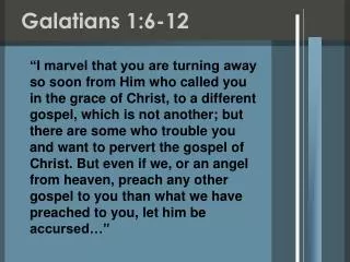 Galatians 1:6-12