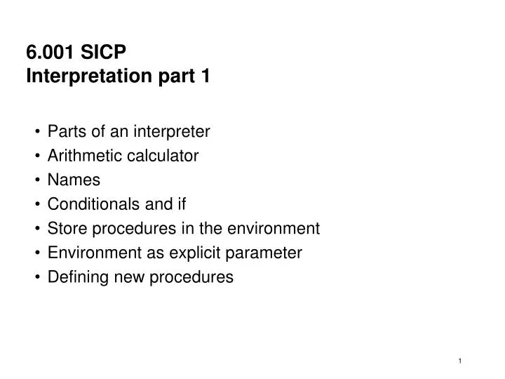 6 001 sicp interpretation part 1