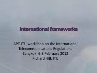 International frameworks