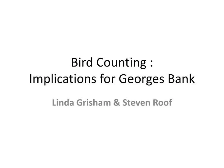 bird counting implications for georges bank