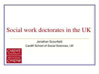 Social work doctorates in the UK