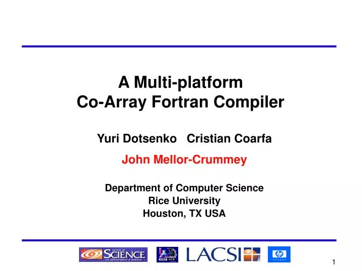 a multi platform co array fortran compiler