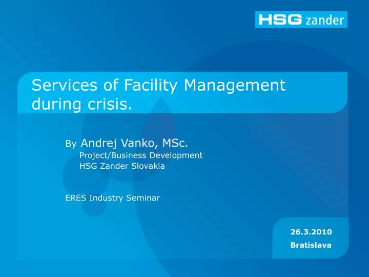 services of facility management during crisis