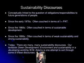 Sustainability Discourses