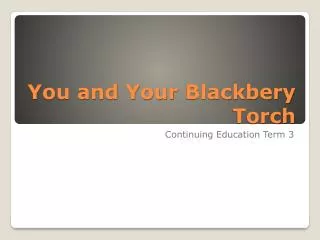 You and Your Blackbery Torch