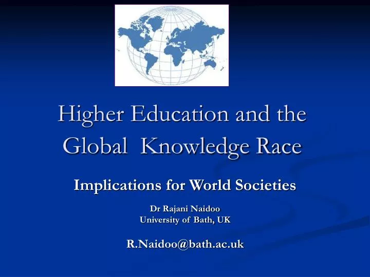 higher education and the global knowledge race