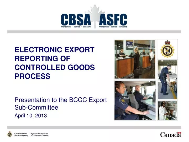 electronic export reporting of controlled goods process