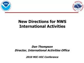 New Directions for NWS International Activities
