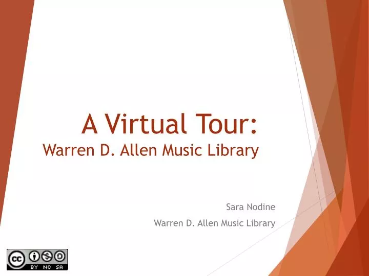 a virtual tour warren d allen music library