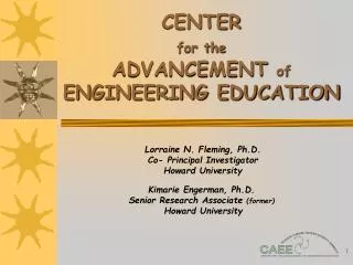 CENTER for the ADVANCEMENT of ENGINEERING EDUCATION