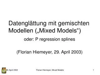 datengl ttung mit gemischten modellen mixed models