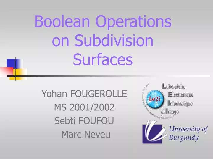 boolean operations on subdivision surfaces