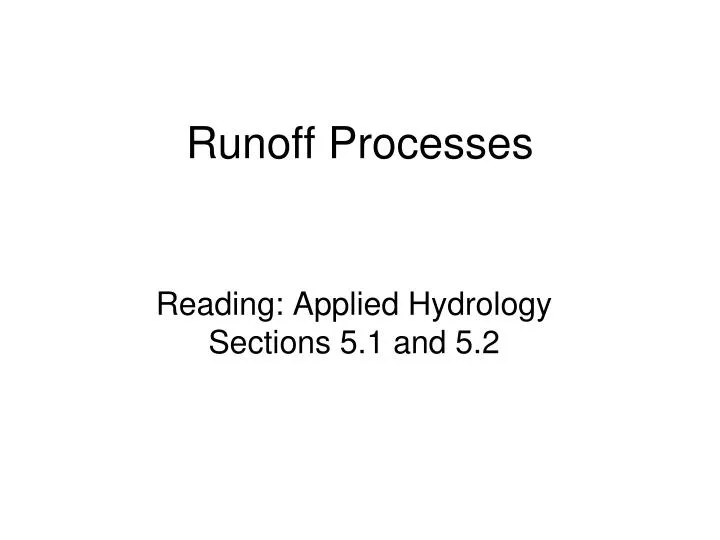 runoff processes