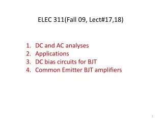 ELEC 311(Fall 09, Lect#17,18)