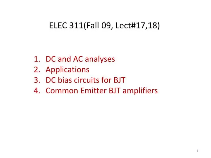 elec 311 fall 09 lect 17 18