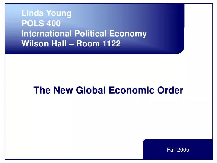 the new global economic order