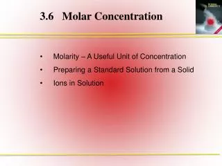 3.6	Molar Concentration