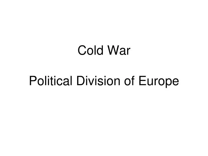 cold war political division of europe