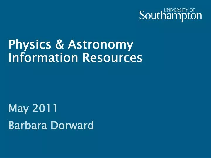 physics astronomy information resources
