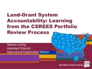 Land-Grant System Accountability: Learning from the CSREES Portfolio Review Process