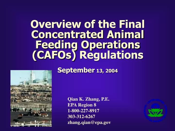 overview of the final concentrated animal feeding operations cafos regulations september 13 2004