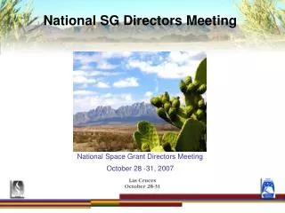 National SG Directors Meeting