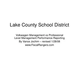 Lake County School District