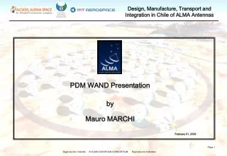 PDM WAND Presentation by Mauro MARCHI February 01, 2006